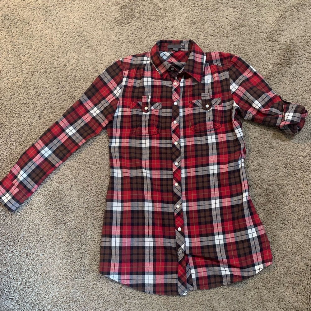XXI Forever 21 Plaid Blouse Western Medium